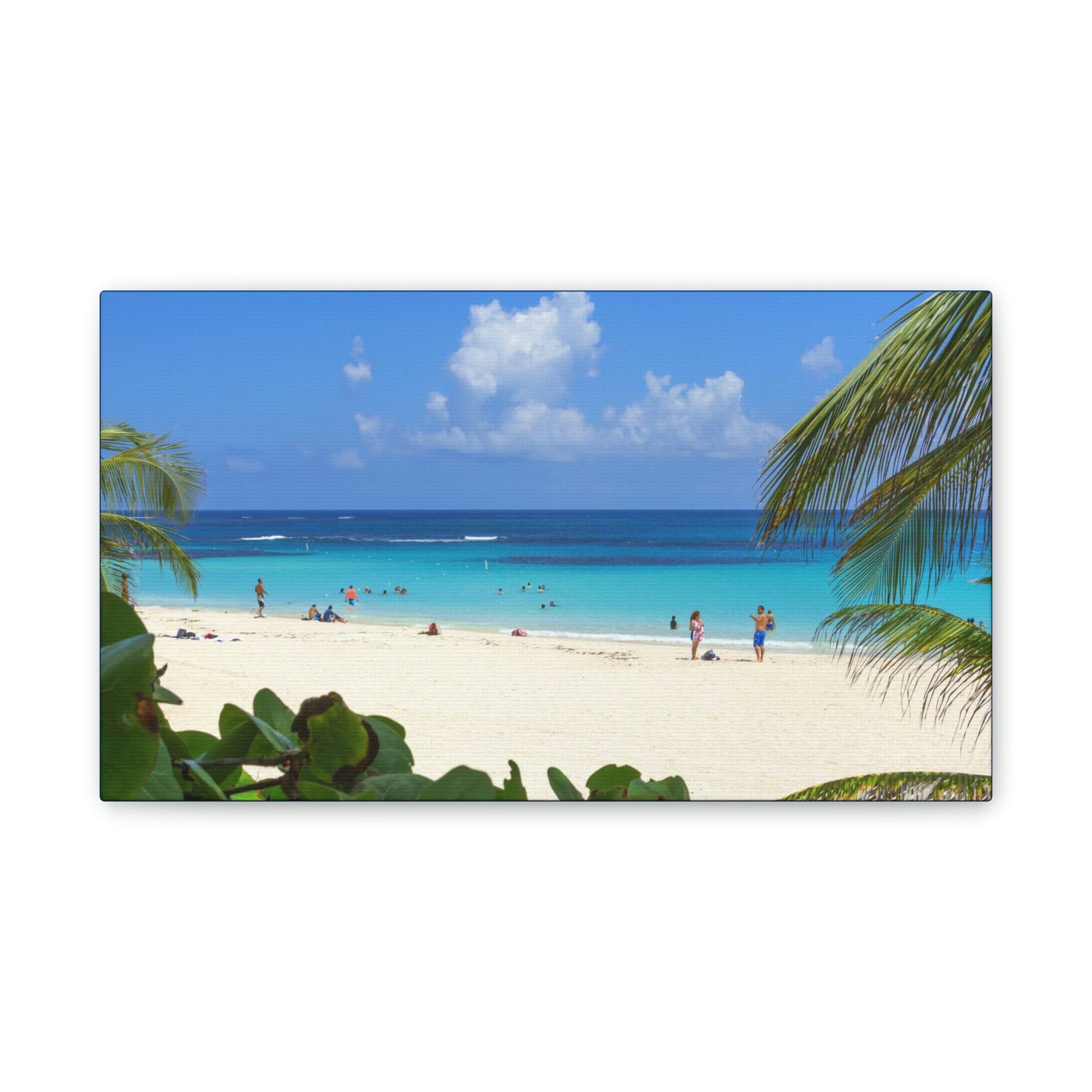 Best Beaches & Islands - Canvas Stretched, 0.75" in 6 sizes - Flamenco Beach on the Puerto Rican Island of Culebra - a top-rated beach in the world - US Print - Green Forest Home