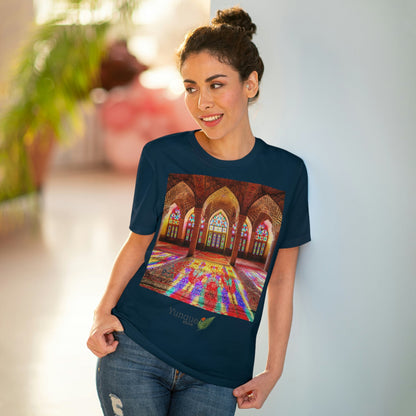 BEST DEALS - EU Print - Organic Creator T-shirt - Unisex - Interior and entrance of Holy Mosques - Islam - Green Forest Home