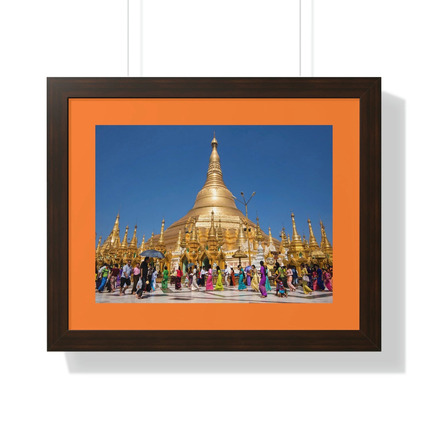 Buddhism -Framed Horizontal Poster - The 2,500 years old Shwedagon Pagoda, enshrines strands of Buddha's hair and other holy relics - Burma - Print in USA - Green Forest Home
