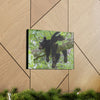 Canvas Gallery Wraps - A black bear resting and enjoying the parks beauty - on a tree branch in Mountain National Park (SMNP) USA - Green Forest Home