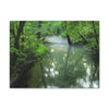 Canvas Gallery Wraps - A calm river with fog forming on the Cades Cove Loop Road in Mountain National Park (SMNP) USA - Green Forest Home