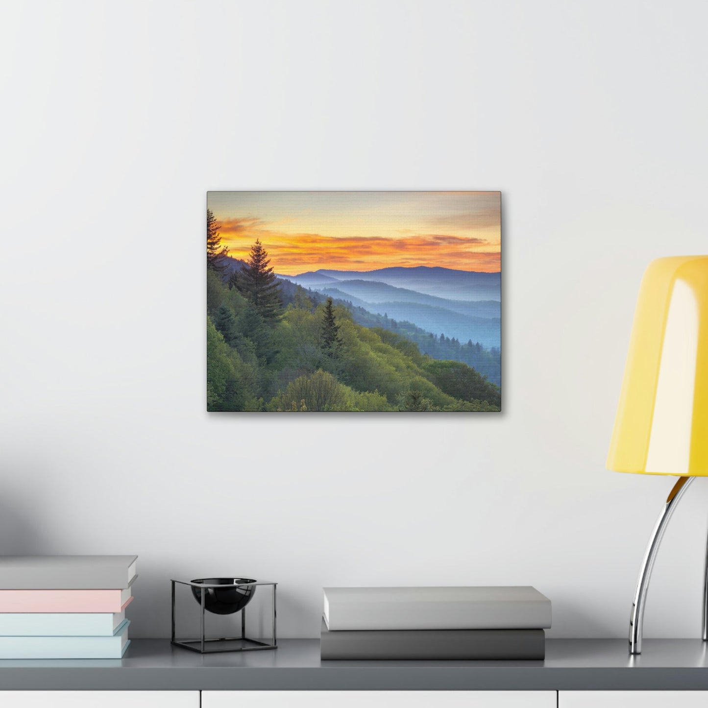 Canvas Gallery Wraps - A HEAVENLY VIEW - Scenic Sunrise Landscape at Oconaluftee Overlook - the top of the world here - in Smoky Mountain National Park in Summer in Mountain National Park (SMNP) USA - Green Forest Home