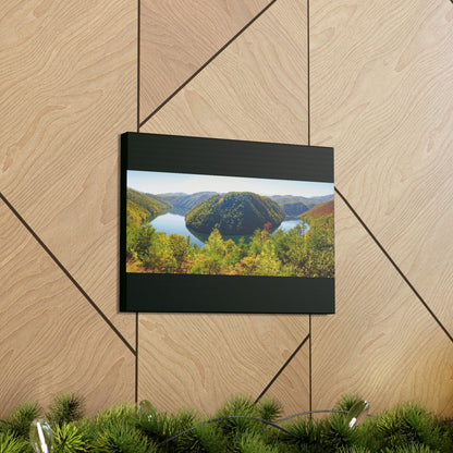 Canvas Gallery Wraps - Calderwood Lake Bending River Panorama in Smoky Mountain National Park in Summer in Mountain National Park (SMNP) USA - Green Forest Home