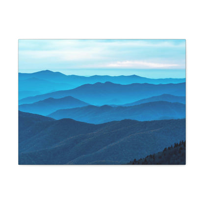 Canvas Gallery Wraps - Sunset at Clingmans Dome at 6,643 feet - the top of the world here - in Smoky Mountain National Park in Summer in Mountain National Park (SMNP) USA - Green Forest Home