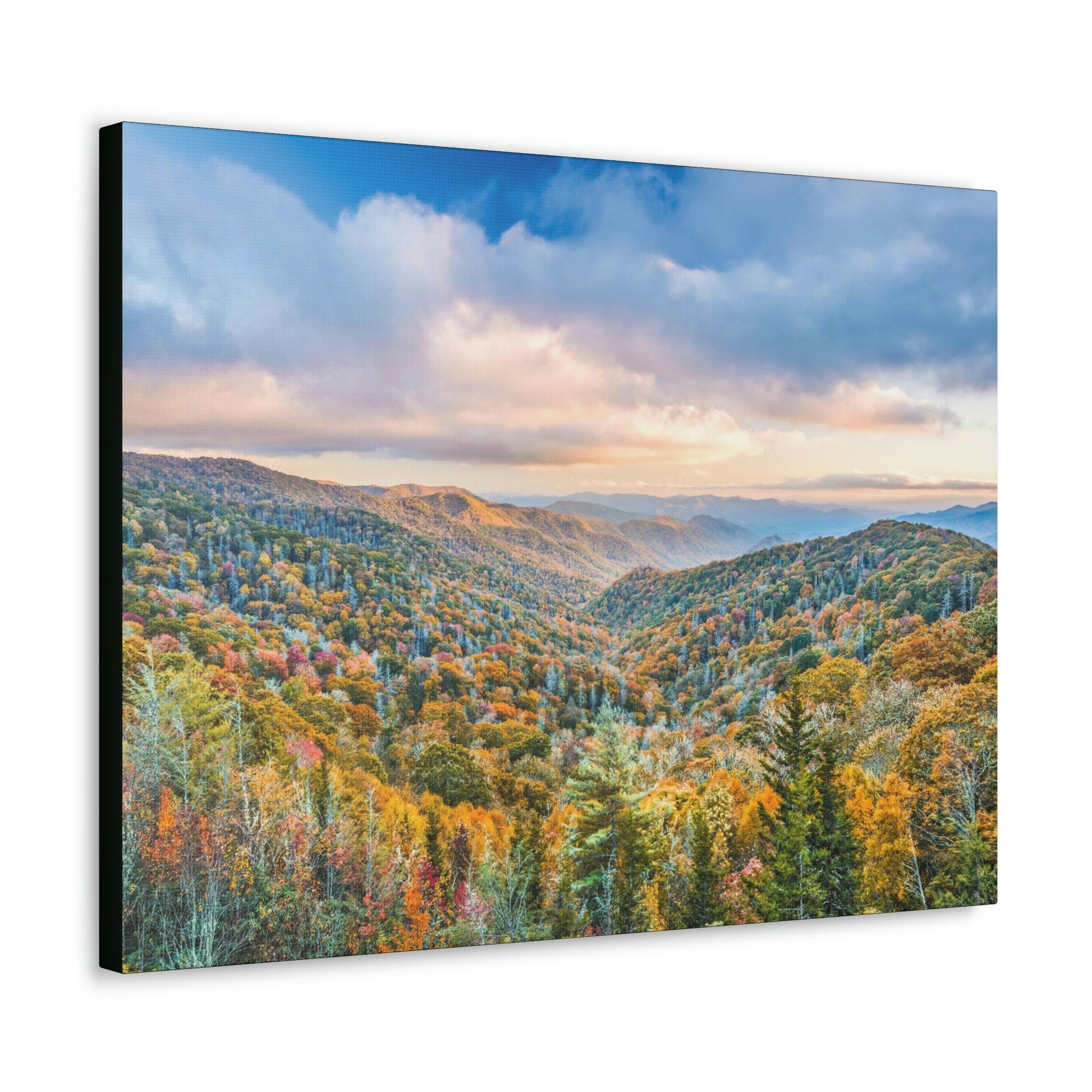 Canvas Gallery Wraps - The Glorious autumn landscape at Newfound Gap in Smoky Mountain National Park in Summer in Mountain National Park (SMNP) USA - Green Forest Home