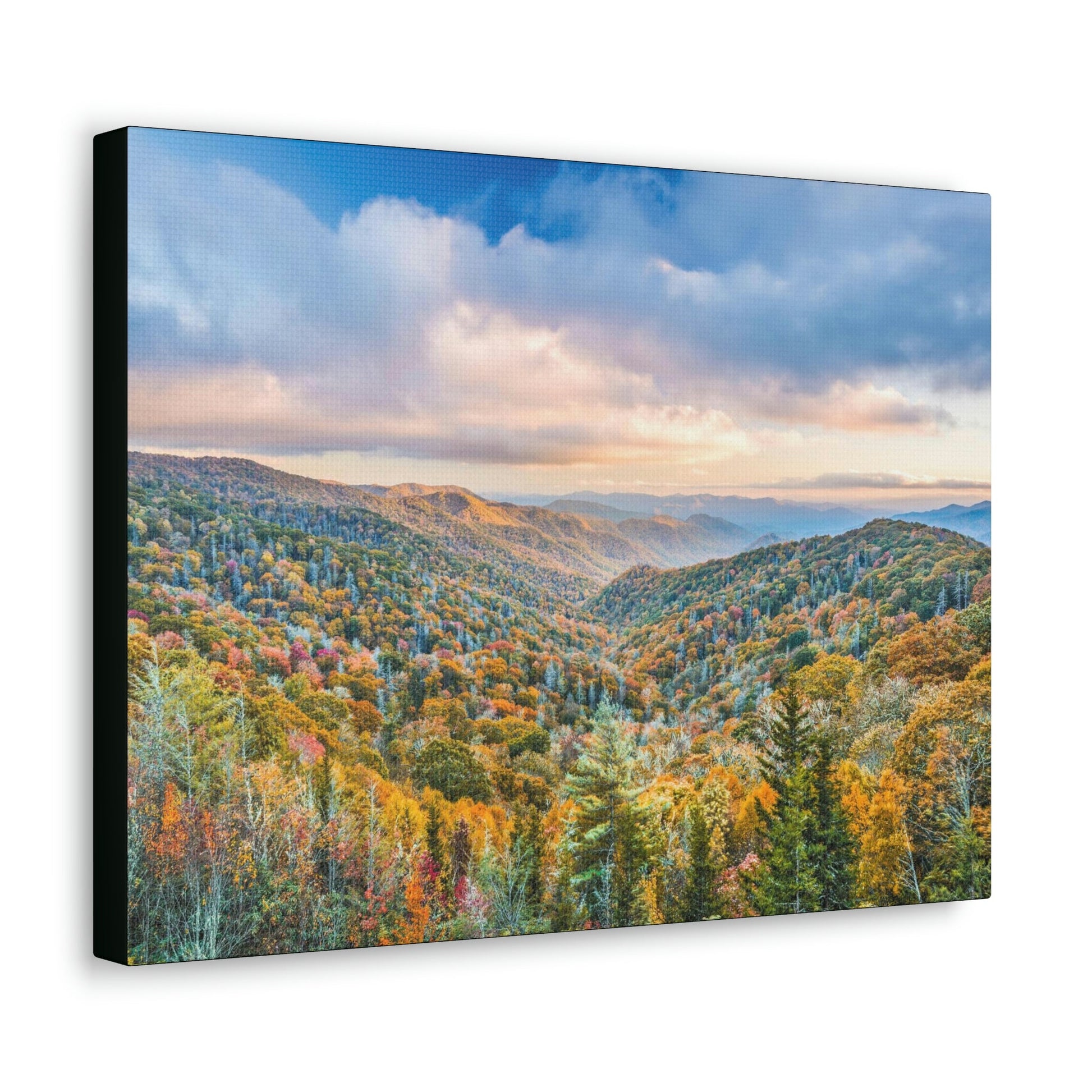 Canvas Gallery Wraps - The Glorious autumn landscape at Newfound Gap in Smoky Mountain National Park in Summer in Mountain National Park (SMNP) USA - Green Forest Home