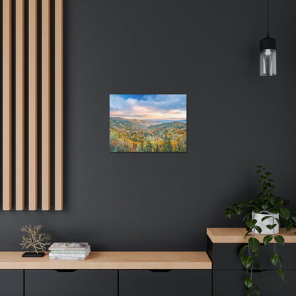 Canvas Gallery Wraps - The Glorious autumn landscape at Newfound Gap in Smoky Mountain National Park in Summer in Mountain National Park (SMNP) USA - Green Forest Home