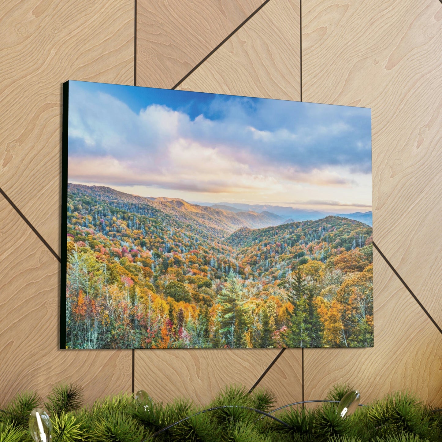 Canvas Gallery Wraps - The Glorious autumn landscape at Newfound Gap in Smoky Mountain National Park in Summer in Mountain National Park (SMNP) USA - Green Forest Home