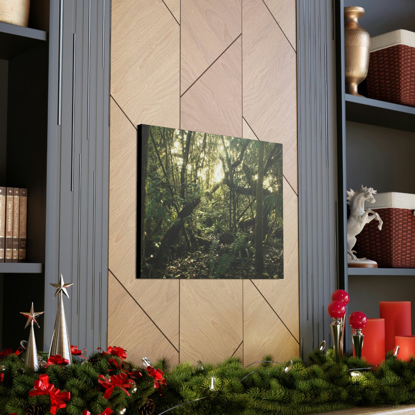 Canvas Gallery Wraps - The Magic Cloud forest at sunset in Tradewinds trail before Maria - 2013 - old pal region - Green Forest Home