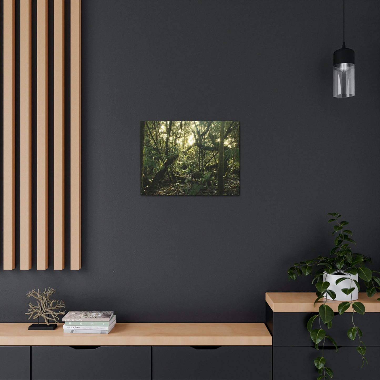 Canvas Gallery Wraps - The Magic Cloud forest at sunset in Tradewinds trail before Maria - 2013 - old pal region - Green Forest Home