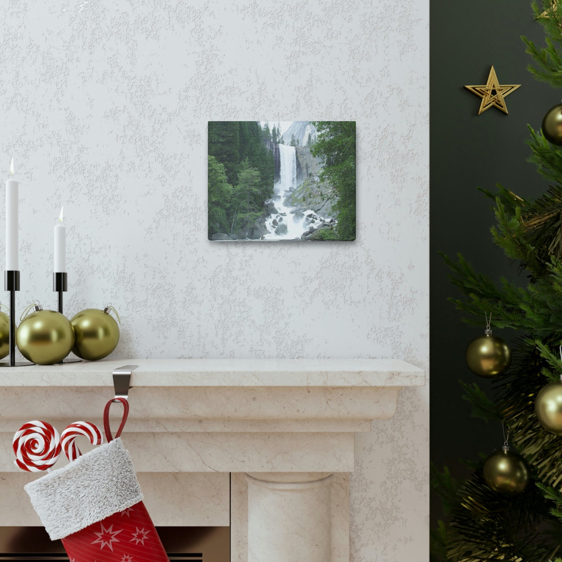 Canvas Gallery Wraps - The US National Parks - Yosemite awesome Vernal falls - California - USA NPS - Green Forest Home