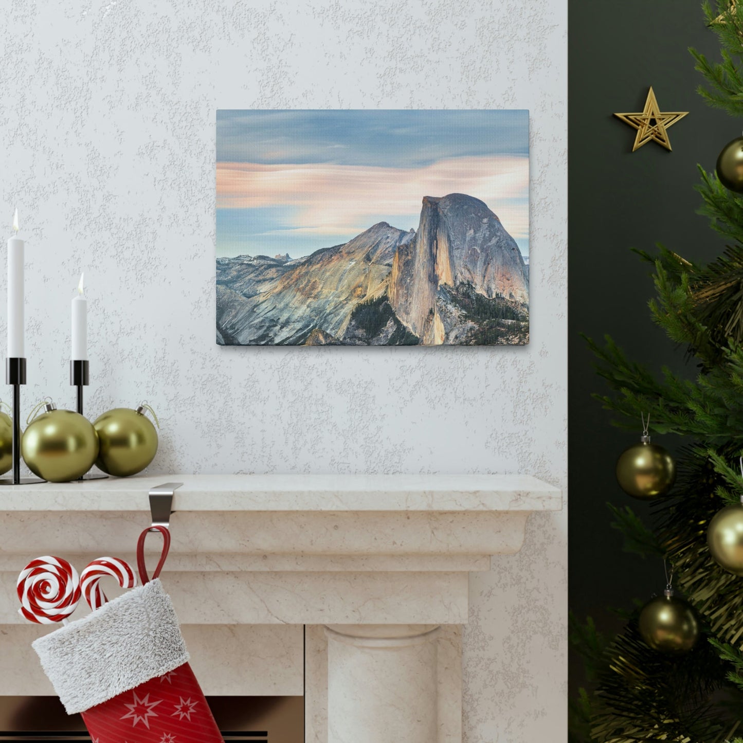 Canvas Gallery Wraps - The US National Parks - Yosemite Park famous Half Dome - California - USA NPS - Green Forest Home