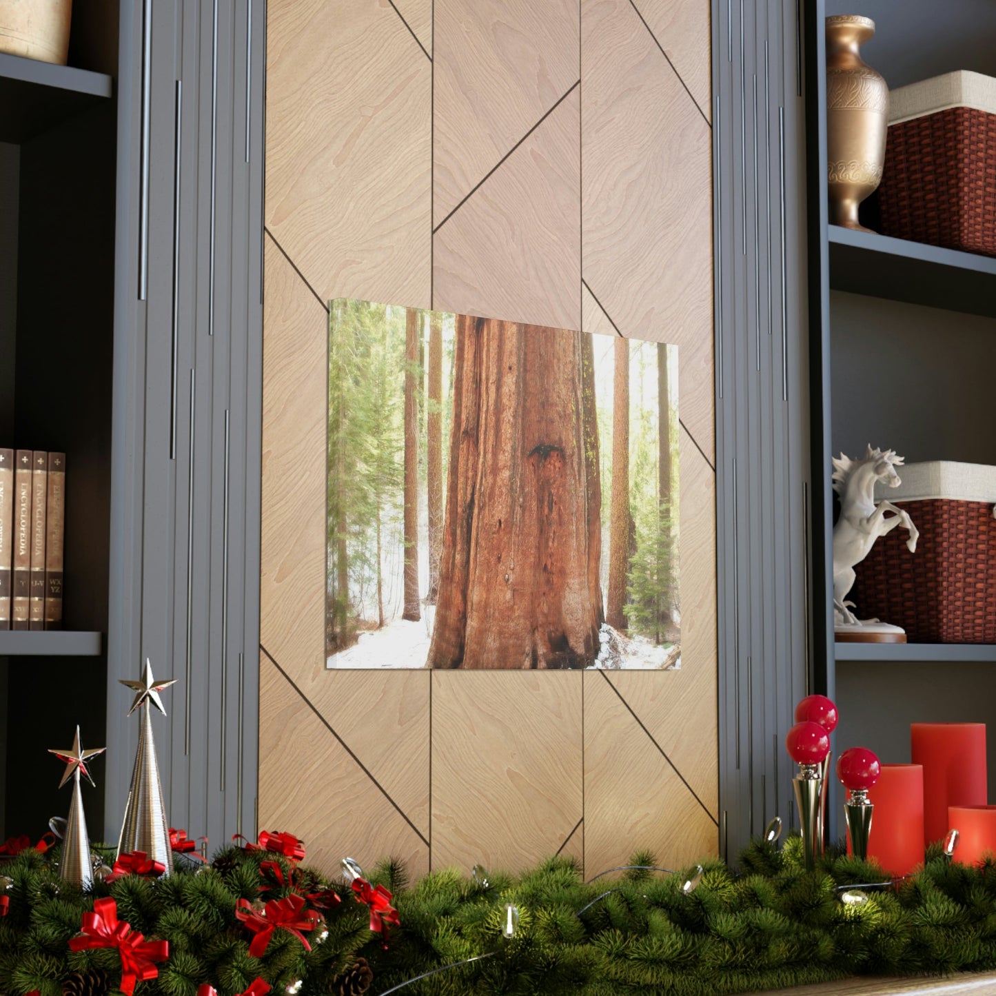 Canvas Gallery Wraps - The US National Parks - Yosemite Park famous Sequoia tree - California - USA NPS - Green Forest Home