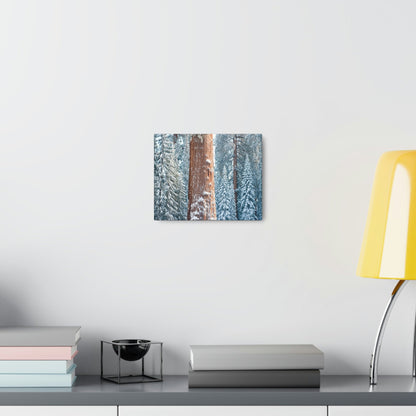 Canvas Gallery Wraps - The US National Parks - Yosemite Park famous Sequoia trees in winter - California - USA NPS - Green Forest Home