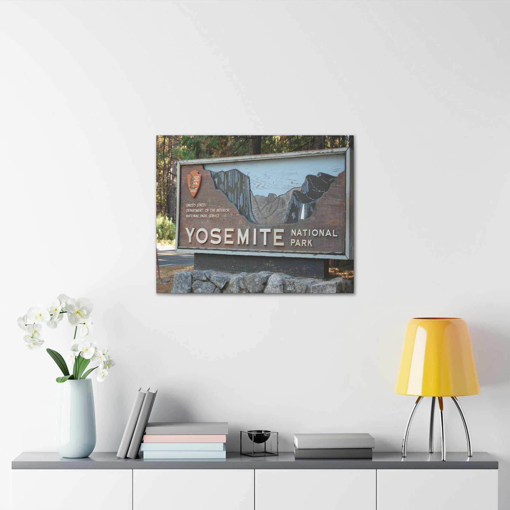 Canvas Gallery Wraps - The US National Parks - Yosemite Park sign - California - USA NPS - Green Forest Home