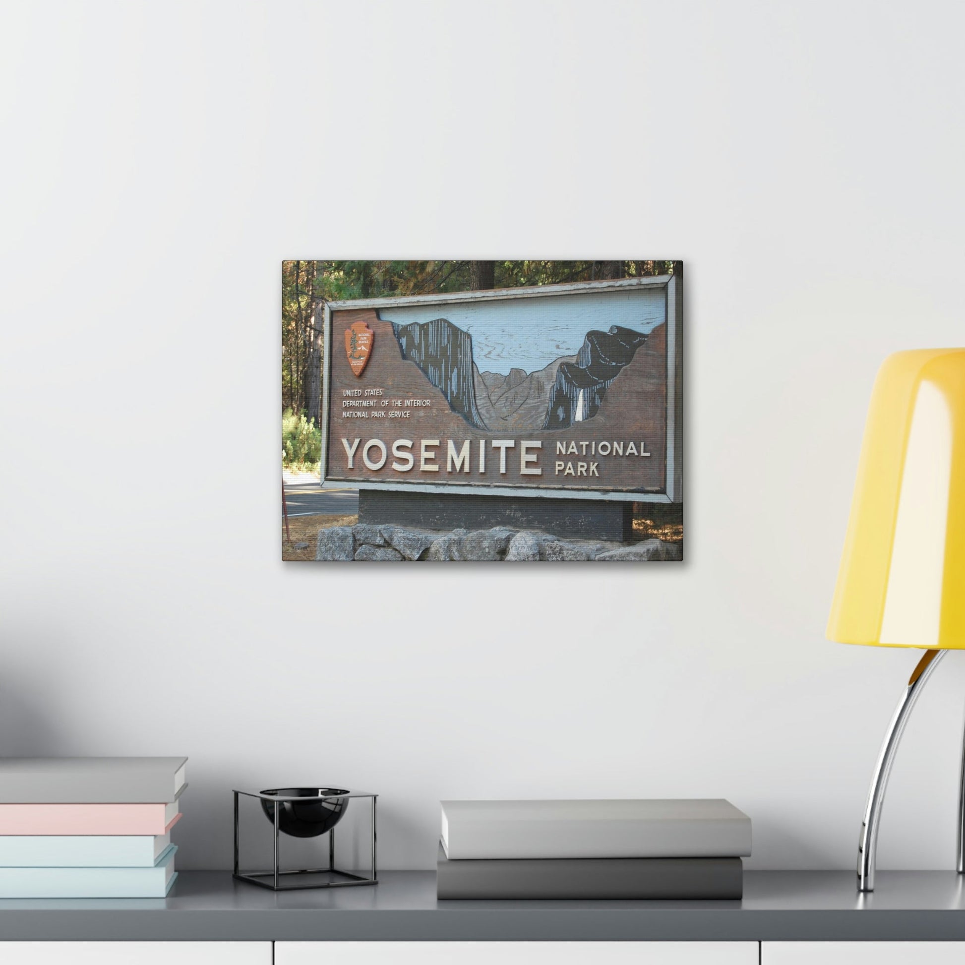 Canvas Gallery Wraps - The US National Parks - Yosemite Park sign - California - USA NPS - Green Forest Home