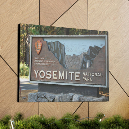 Canvas Gallery Wraps - The US National Parks - Yosemite Park sign - California - USA NPS - Green Forest Home