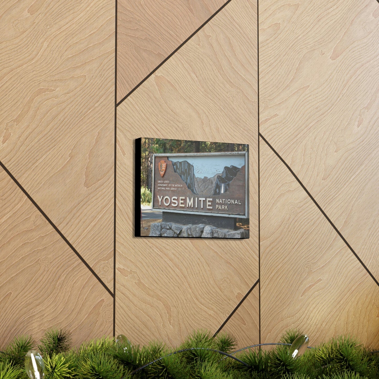 Canvas Gallery Wraps - The US National Parks - Yosemite Park sign - California - USA NPS - Green Forest Home