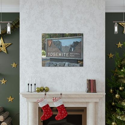 Canvas Gallery Wraps - The US National Parks - Yosemite Park sign - California - USA NPS - Green Forest Home