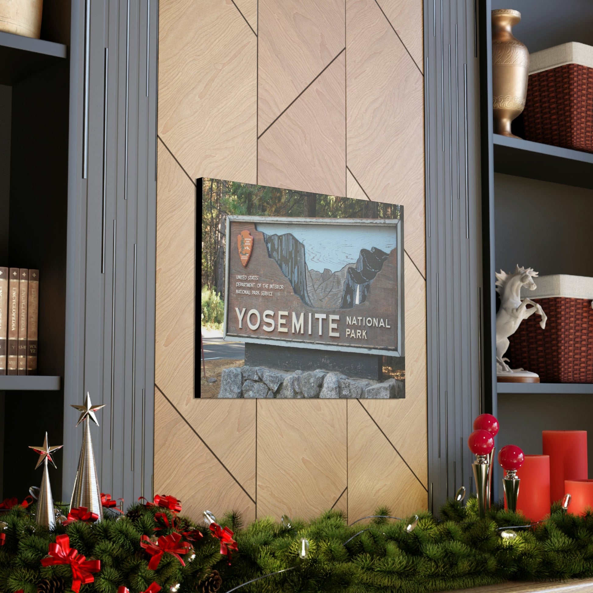 Canvas Gallery Wraps - The US National Parks - Yosemite Park sign - California - USA NPS - Green Forest Home