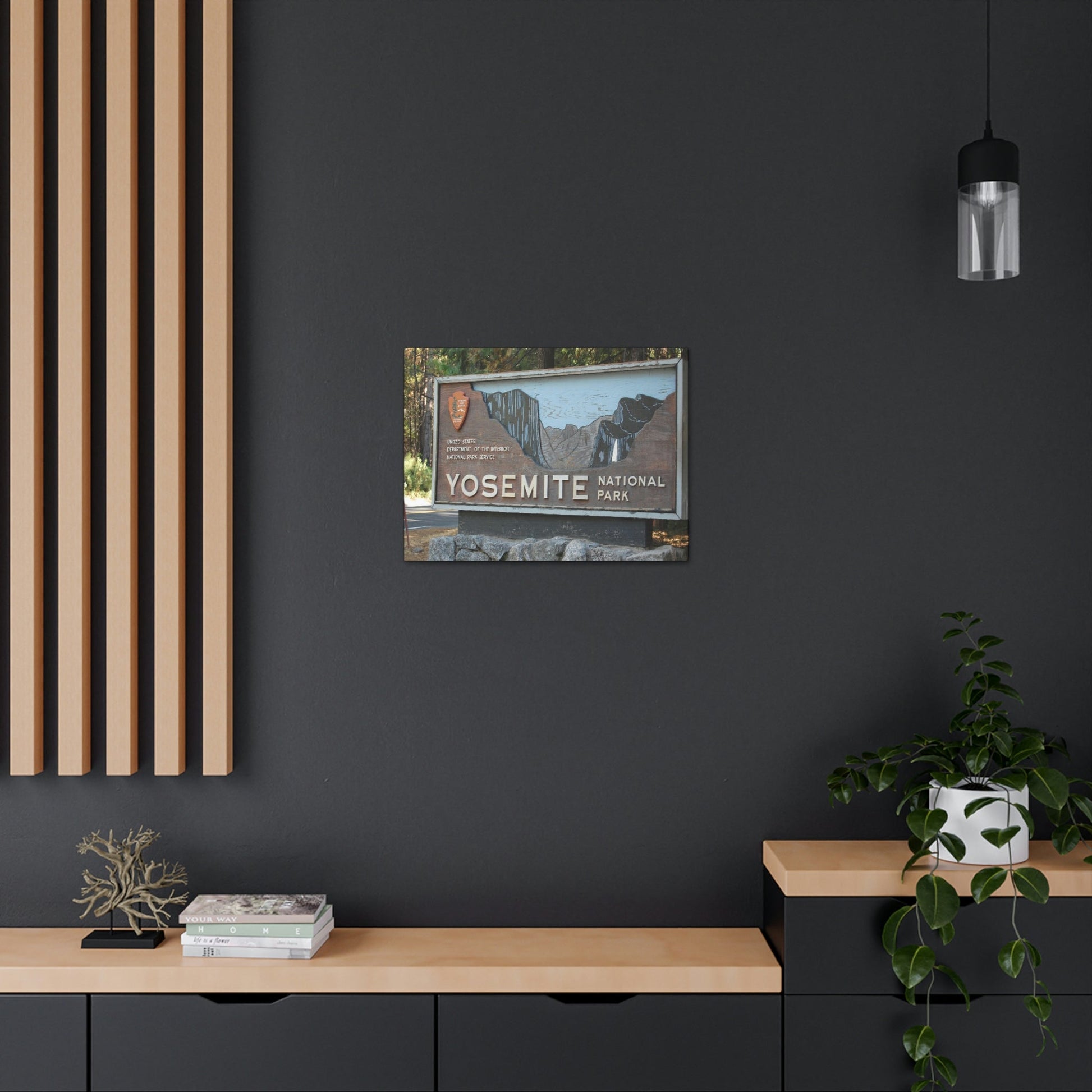Canvas Gallery Wraps - The US National Parks - Yosemite Park sign - California - USA NPS - Green Forest Home