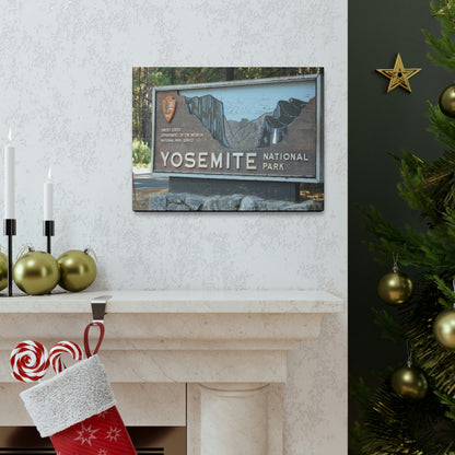 Canvas Gallery Wraps - The US National Parks - Yosemite Park sign - California - USA NPS - Green Forest Home