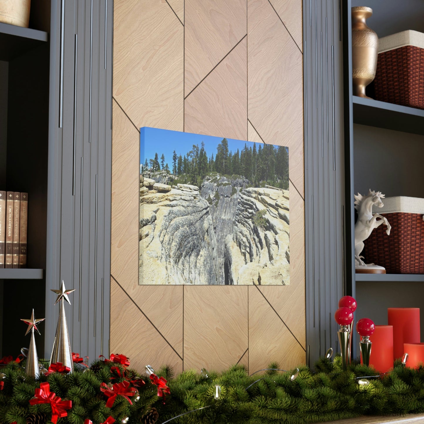 Canvas Gallery Wraps - The US National Parks - Yosemite Park Taft Point fissures - California - USA NPS - Green Forest Home