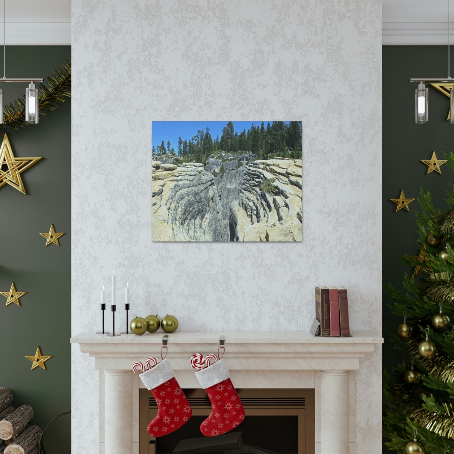 Canvas Gallery Wraps - The US National Parks - Yosemite Park Taft Point fissures - California - USA NPS - Green Forest Home