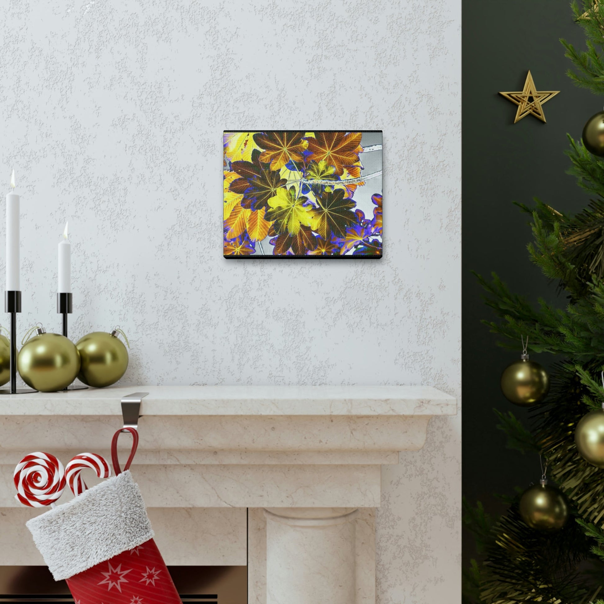 Canvas Gallery Wraps - USA MADE 👨‍👩‍👧‍👧 Unique images of Yagrumo Tree & leafs from El Yunque rainforest PR - Alien 👽 Vision - Green Forest Home