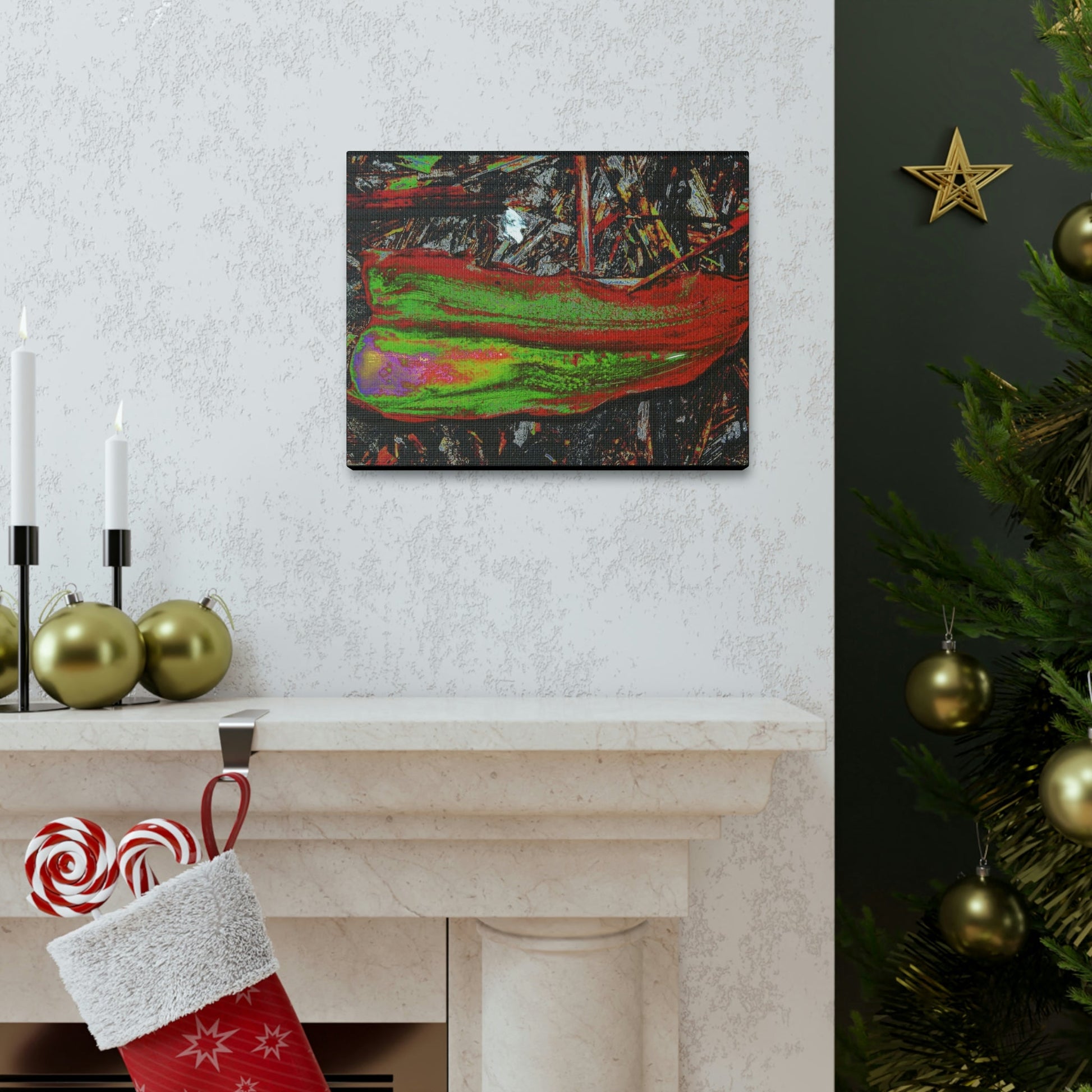Canvas Gallery Wraps - USA MADE 👨‍👩‍👧‍👧 Unique images of Yagrumo Tree & leafs from El Yunque rainforest PR - Alien 👽 Vision - Green Forest Home