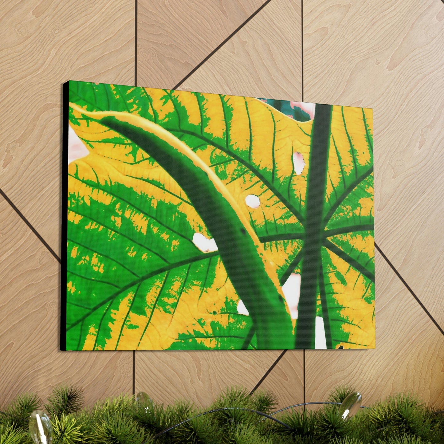 Canvas Gallery Wraps - USA MADE 👨‍👩‍👧‍👧 Unique images of Yagrumo Tree & leafs from El Yunque rainforest PR - Alien 👽 Vision - Green Forest Home