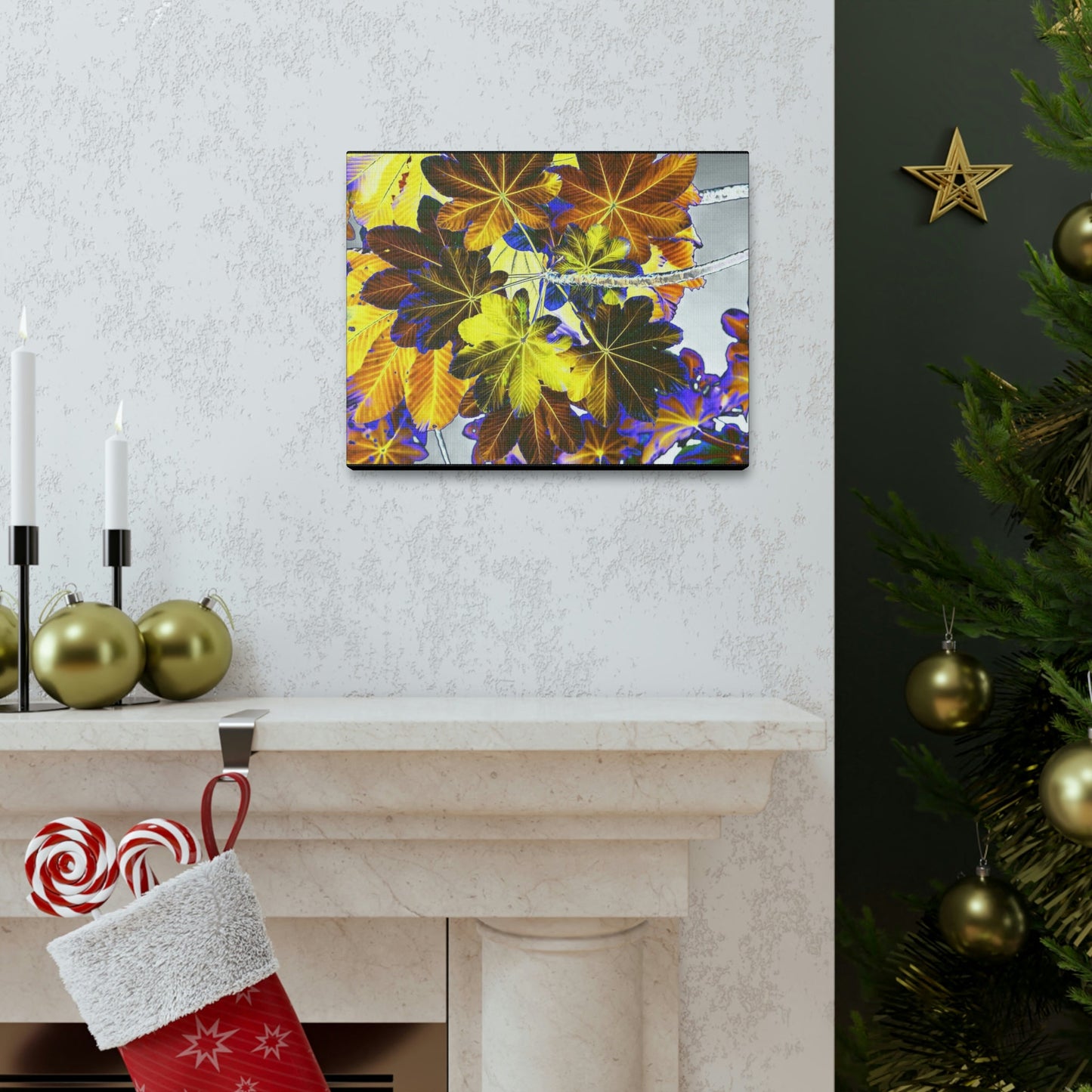 Canvas Gallery Wraps - USA MADE 👨‍👩‍👧‍👧 Unique images of Yagrumo Tree & leafs from El Yunque rainforest PR - Alien 👽 Vision - Green Forest Home