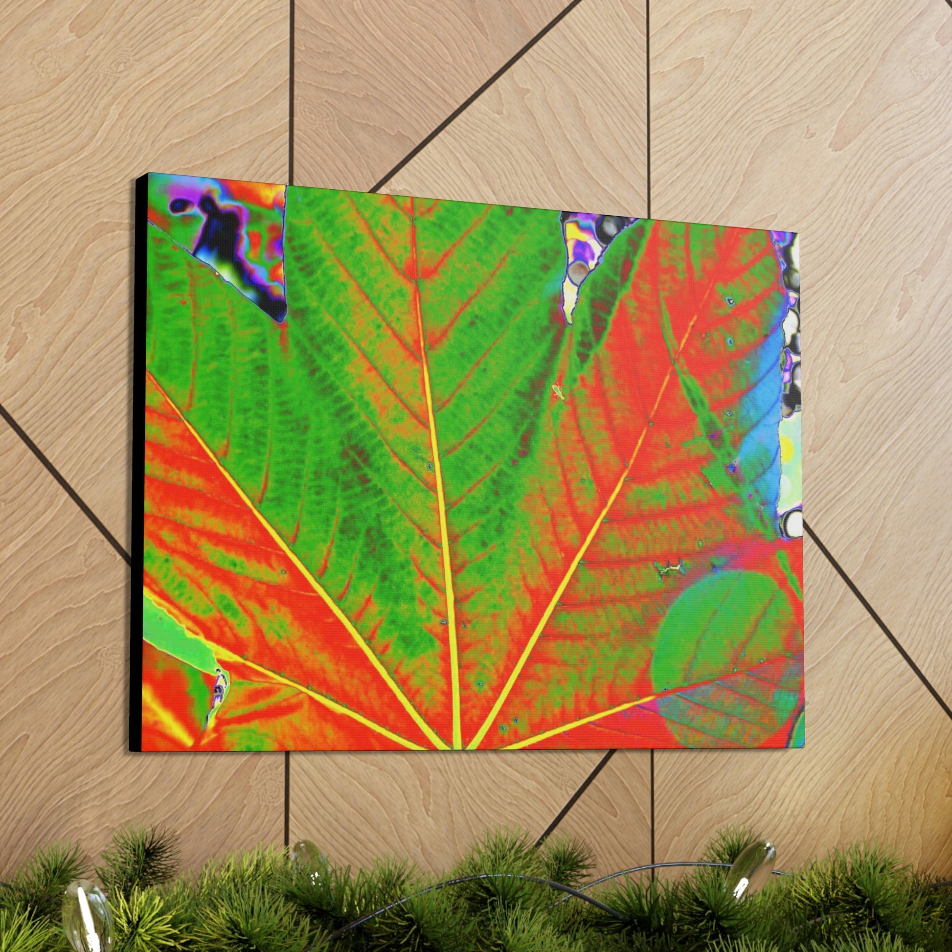 Canvas Gallery Wraps - USA MADE 👨‍👩‍👧‍👧 Unique images of Yagrumo Tree & leafs from El Yunque rainforest PR - Alien 👽 Vision - Green Forest Home