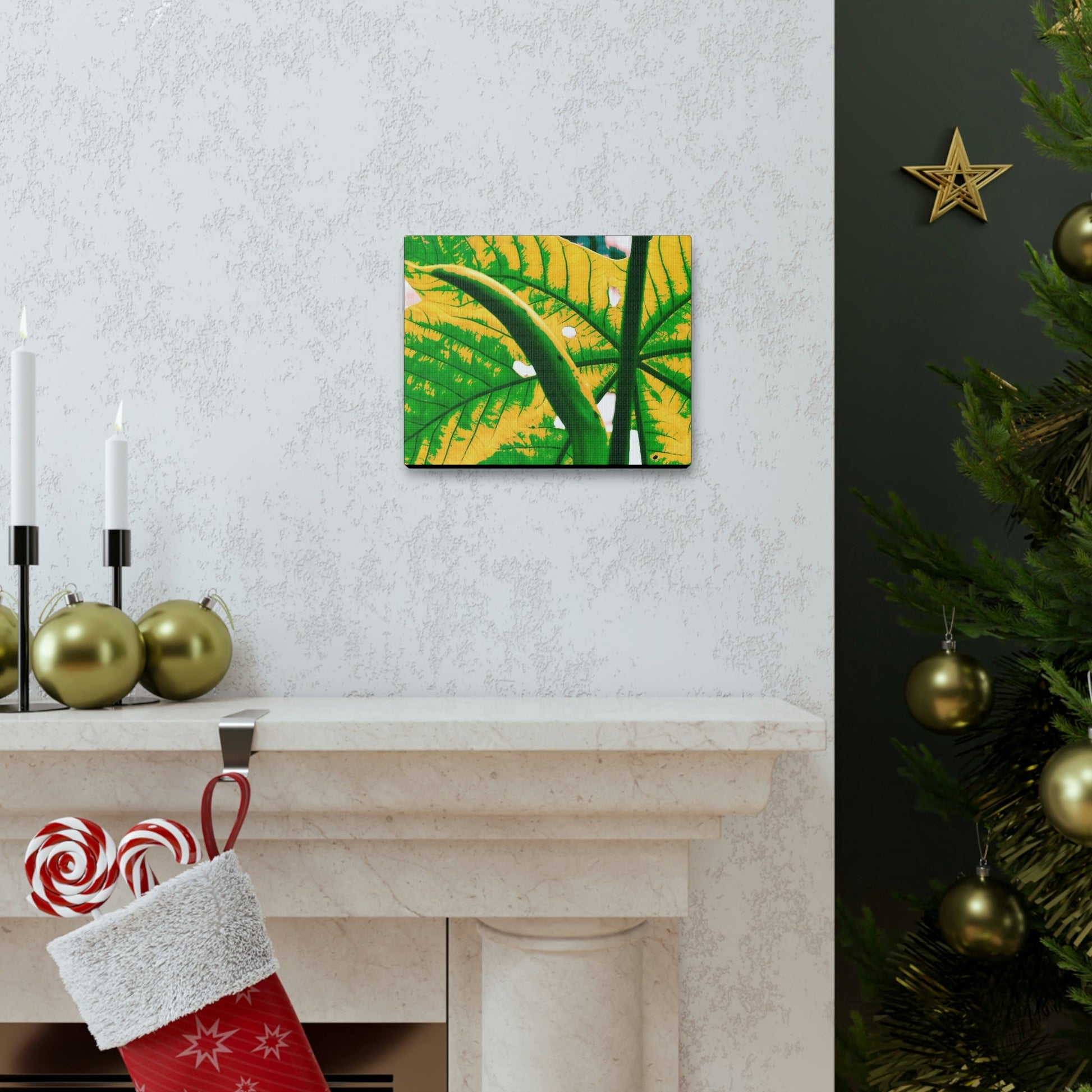 Canvas Gallery Wraps - USA MADE 👨‍👩‍👧‍👧 Unique images of Yagrumo Tree & leafs from El Yunque rainforest PR - Alien 👽 Vision - Green Forest Home