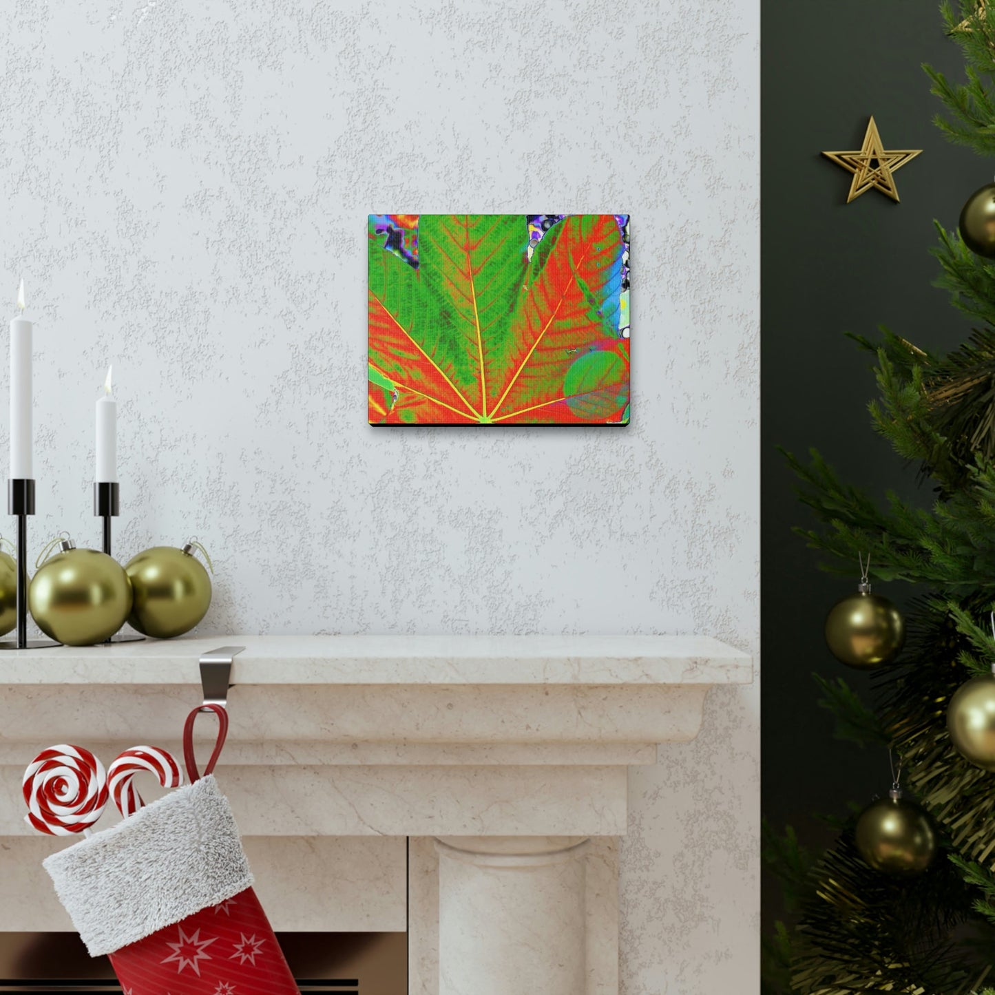 Canvas Gallery Wraps - USA MADE 👨‍👩‍👧‍👧 Unique images of Yagrumo Tree & leafs from El Yunque rainforest PR - Alien 👽 Vision - Green Forest Home