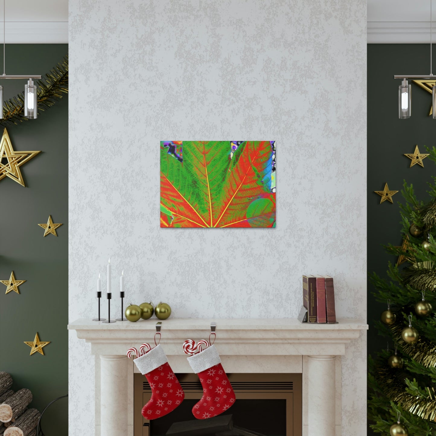Canvas Gallery Wraps - USA MADE 👨‍👩‍👧‍👧 Unique images of Yagrumo Tree & leafs from El Yunque rainforest PR - Alien 👽 Vision - Green Forest Home