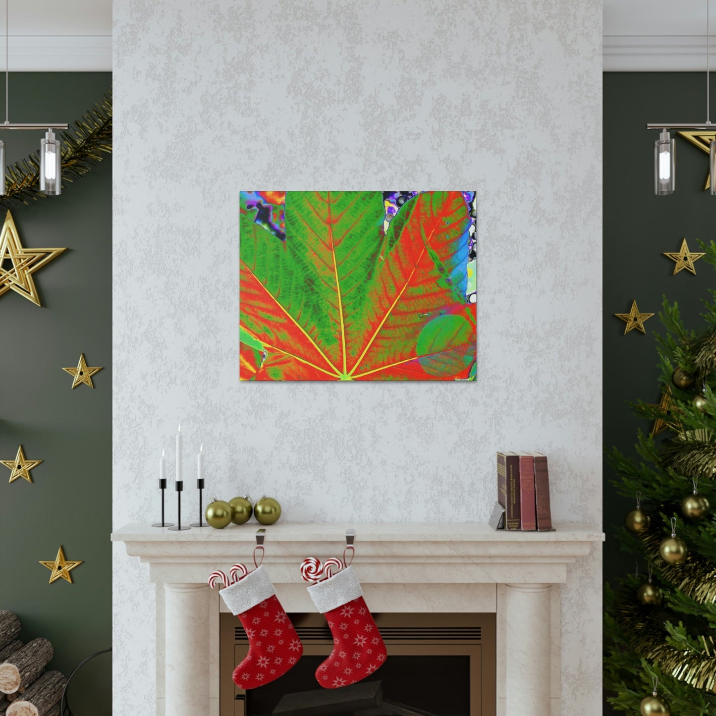 Canvas Gallery Wraps - USA MADE 👨‍👩‍👧‍👧 Unique images of Yagrumo Tree & leafs from El Yunque rainforest PR - Alien 👽 Vision - Green Forest Home
