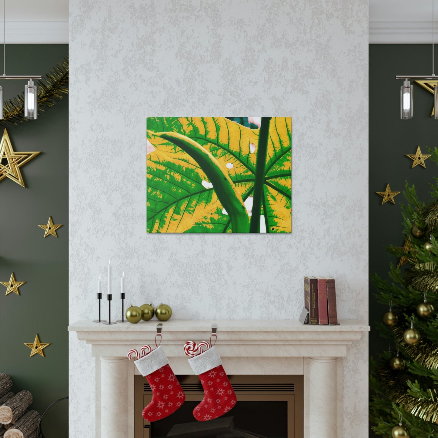 Canvas Gallery Wraps - USA MADE 👨‍👩‍👧‍👧 Unique images of Yagrumo Tree & leafs from El Yunque rainforest PR - Alien 👽 Vision - Green Forest Home