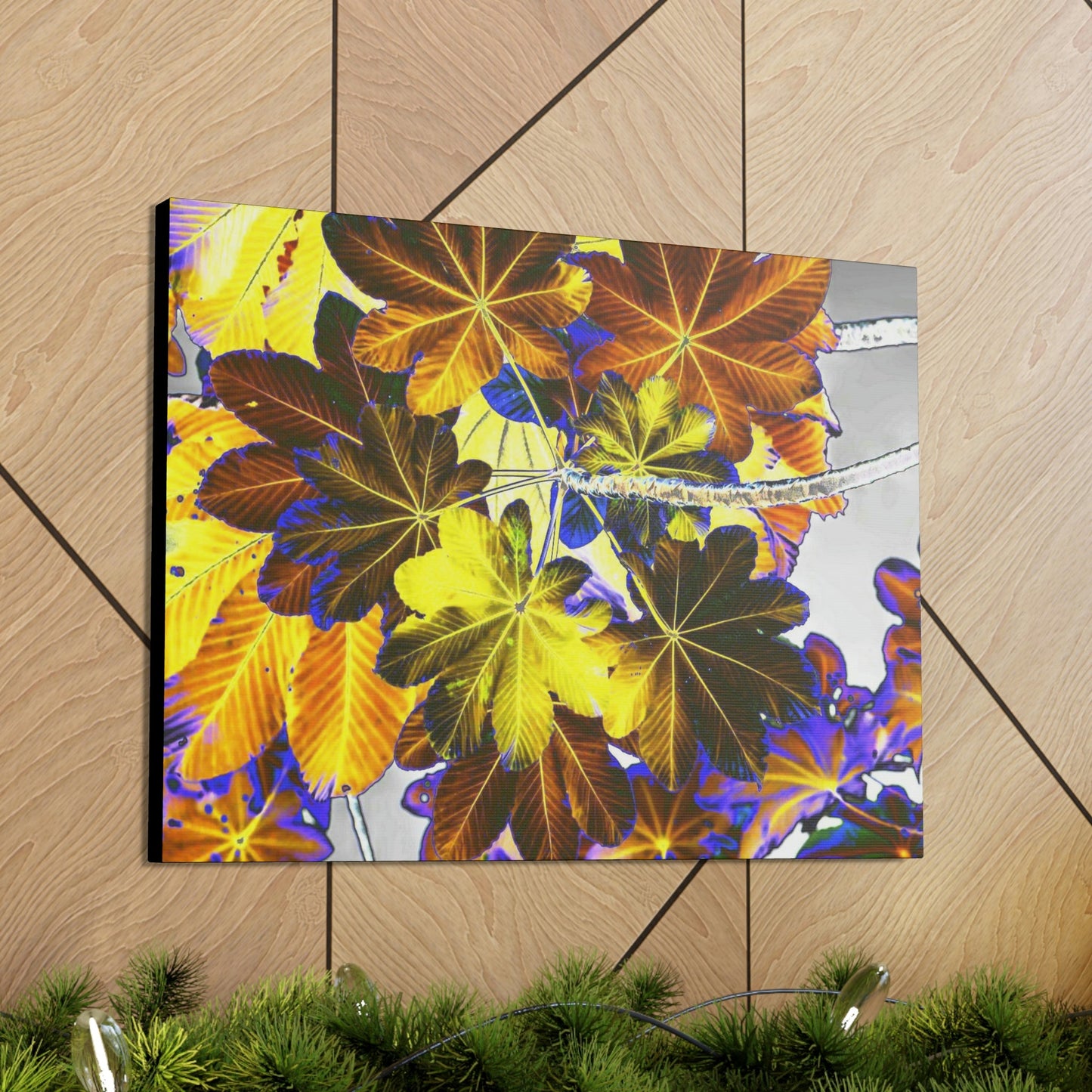 Canvas Gallery Wraps - USA MADE 👨‍👩‍👧‍👧 Unique images of Yagrumo Tree & leafs from El Yunque rainforest PR - Alien 👽 Vision - Green Forest Home