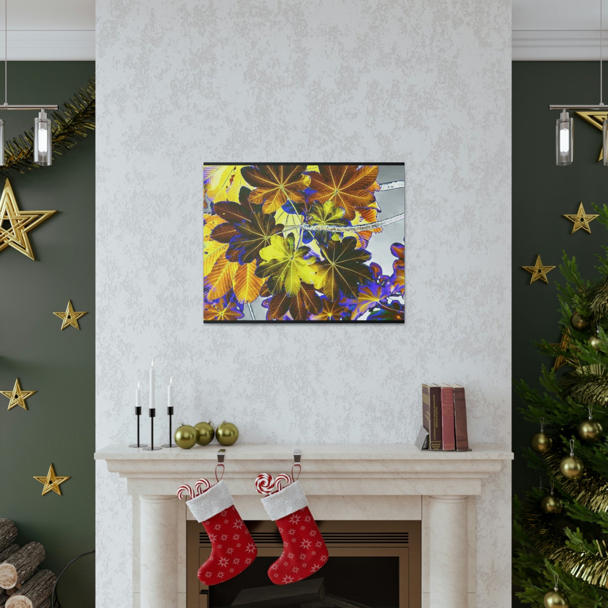 Canvas Gallery Wraps - USA MADE 👨‍👩‍👧‍👧 Unique images of Yagrumo Tree & leafs from El Yunque rainforest PR - Alien 👽 Vision - Green Forest Home