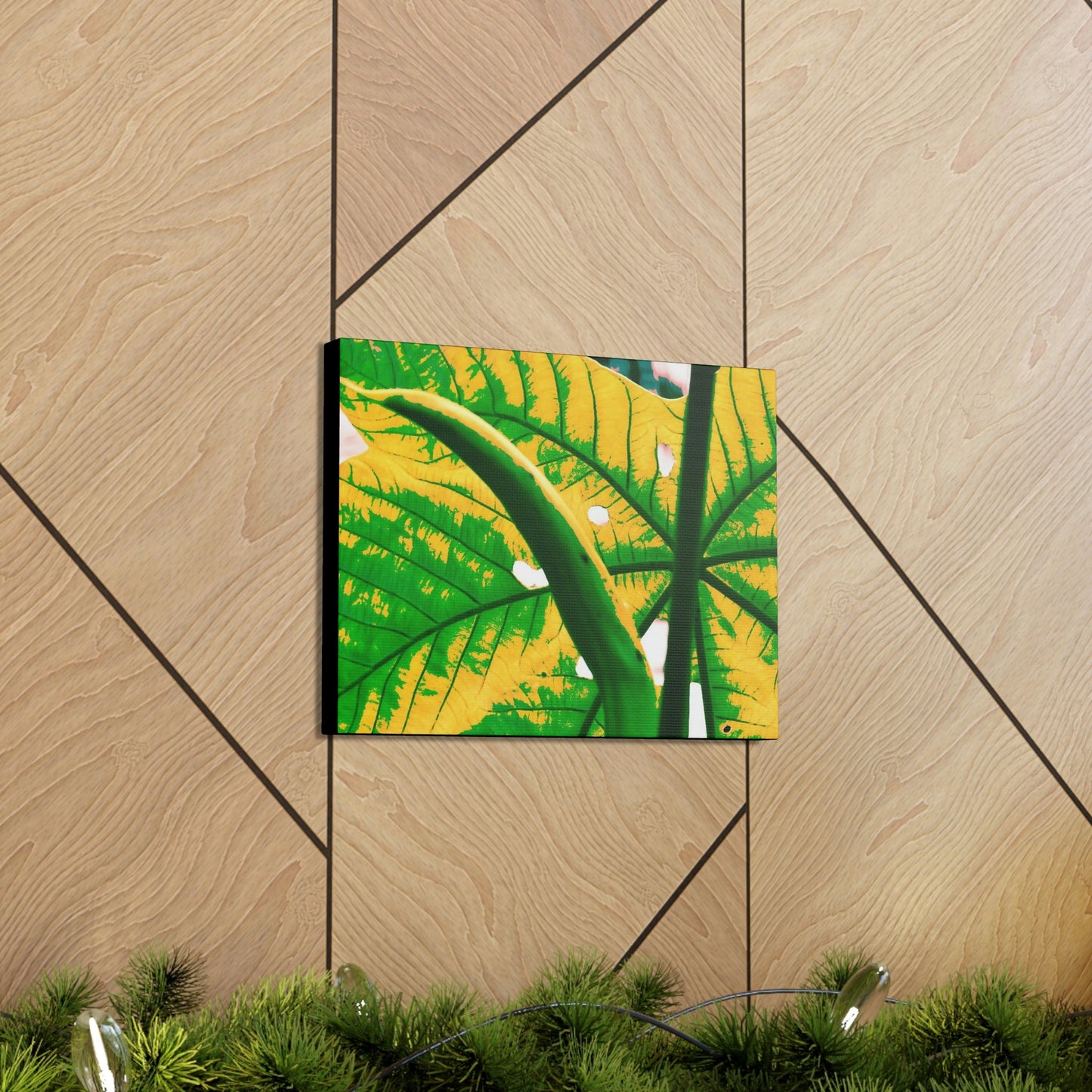 Canvas Gallery Wraps - USA MADE 👨‍👩‍👧‍👧 Unique images of Yagrumo Tree & leafs from El Yunque rainforest PR - Alien 👽 Vision - Green Forest Home