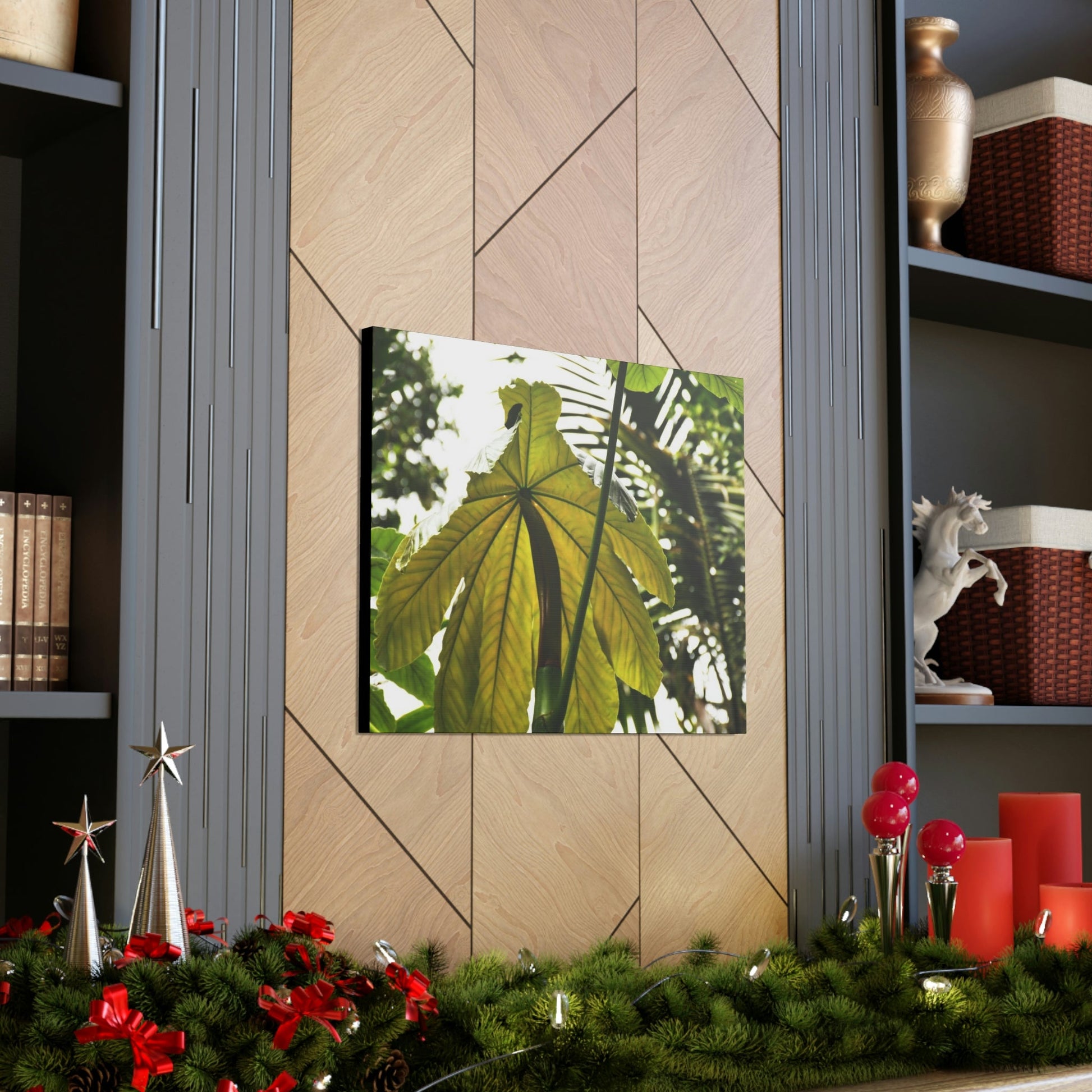 Canvas Gallery Wraps - USA MADE 👨‍👩‍👧‍👧 Unique images of Yagrumo Tree & leafs from El Yunque rainforest PR - Human 👩‍🦰 Vision - Green Forest Home