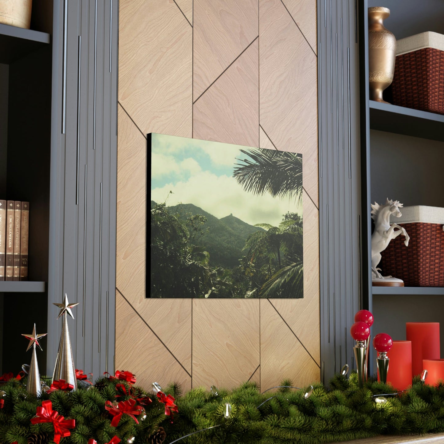 Canvas Gallery Wraps - View of East peak from lost park PR 191 road - entrance of Tradewinds trail before Maria - 2013 - Green Forest Home