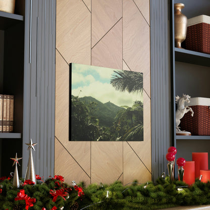 Canvas Gallery Wraps - View of East peak from lost park PR 191 road - entrance of Tradewinds trail before Maria - 2013 - Green Forest Home
