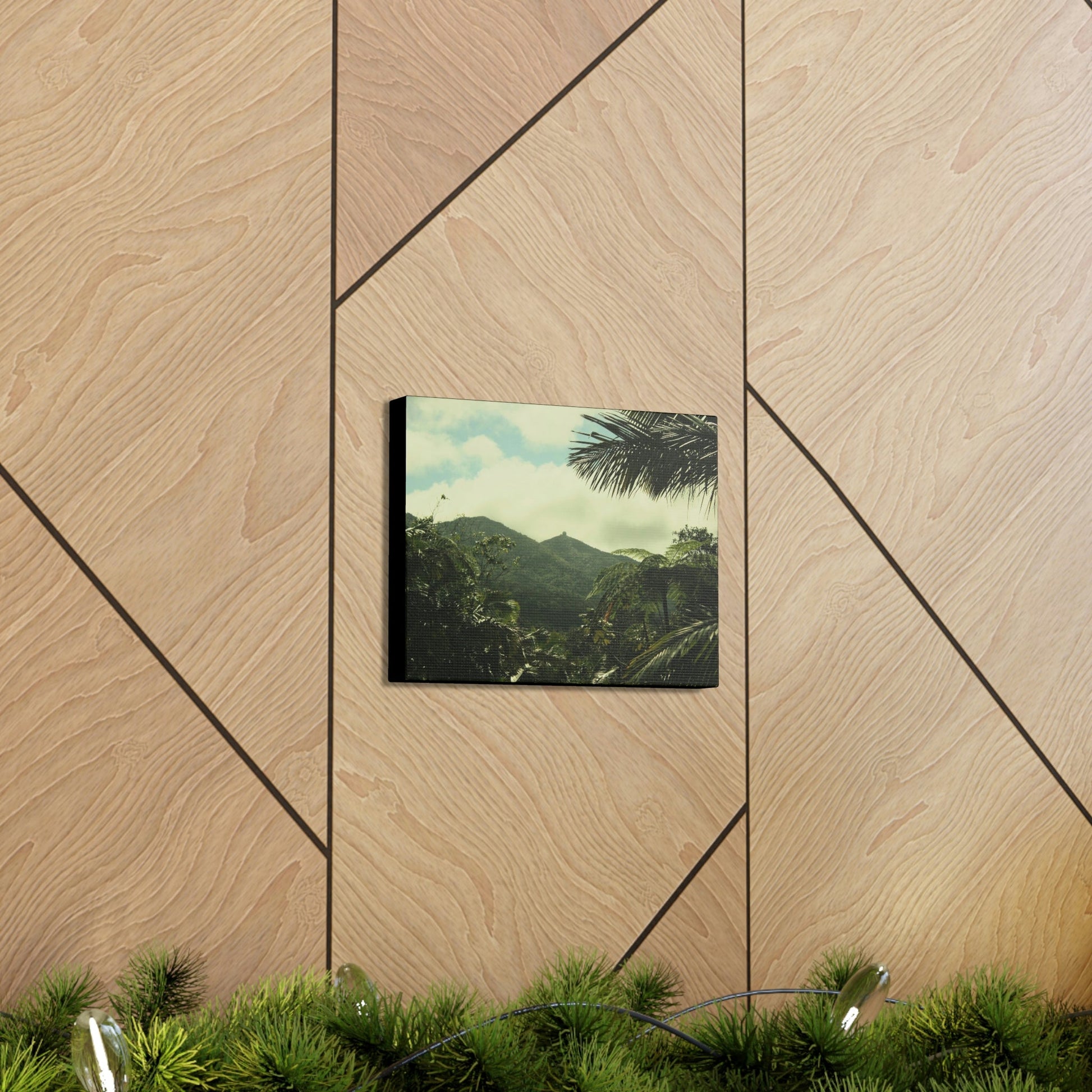 Canvas Gallery Wraps - View of East peak from lost park PR 191 road - entrance of Tradewinds trail before Maria - 2013 - Green Forest Home