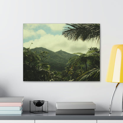 Canvas Gallery Wraps - View of East peak from lost park PR 191 road - entrance of Tradewinds trail before Maria - 2013 - Green Forest Home