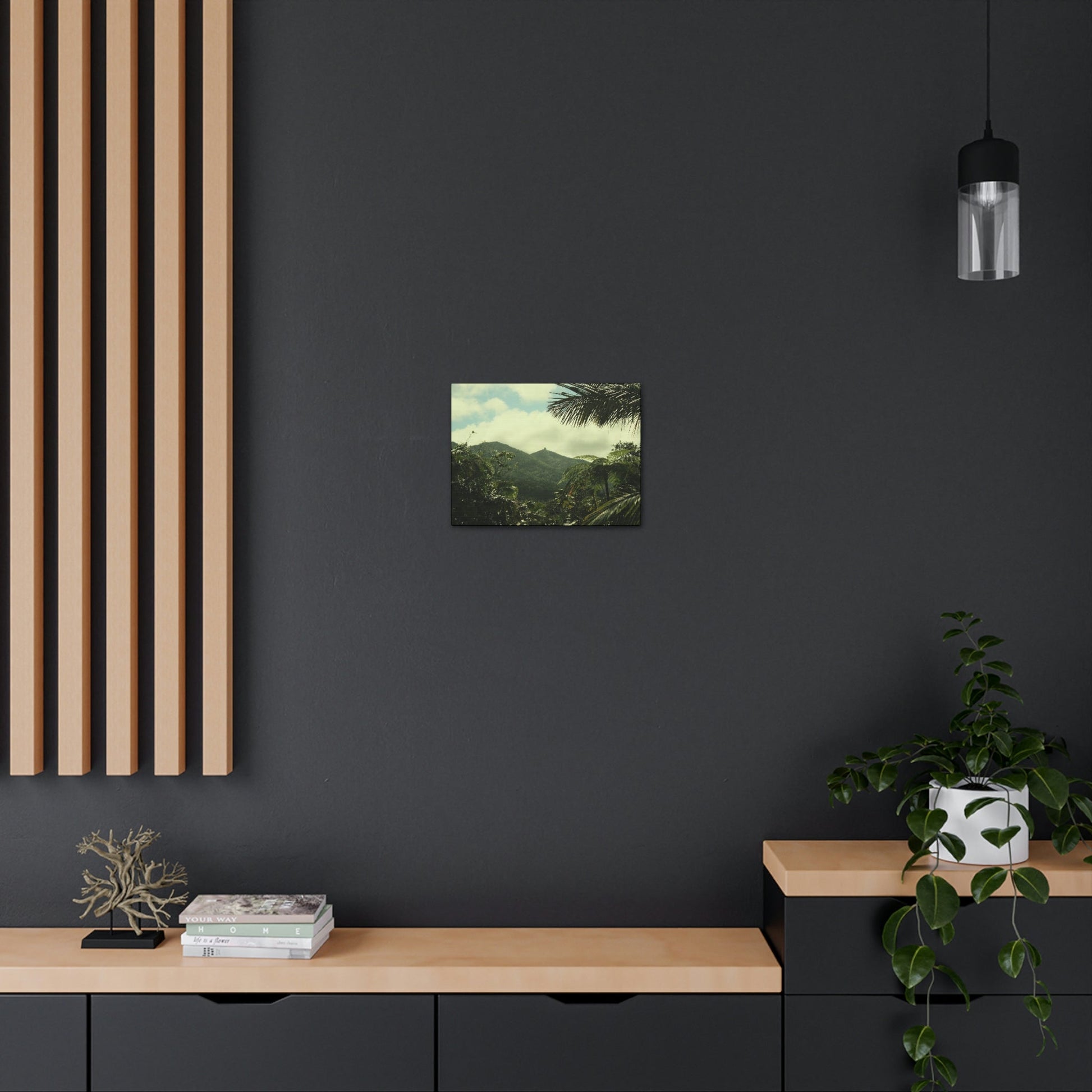 Canvas Gallery Wraps - View of East peak from lost park PR 191 road - entrance of Tradewinds trail before Maria - 2013 - Green Forest Home