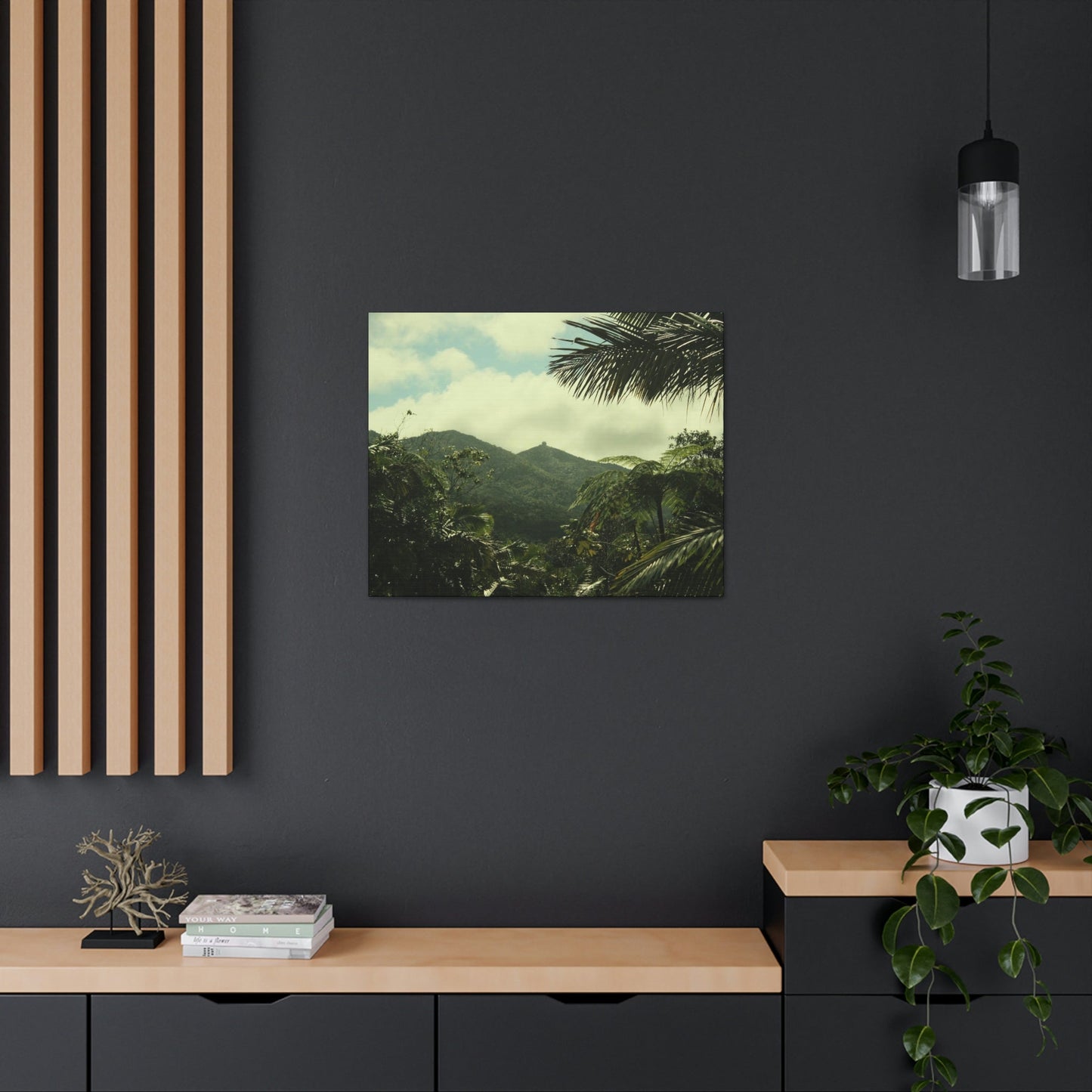 Canvas Gallery Wraps - View of East peak from lost park PR 191 road - entrance of Tradewinds trail before Maria - 2013 - Green Forest Home