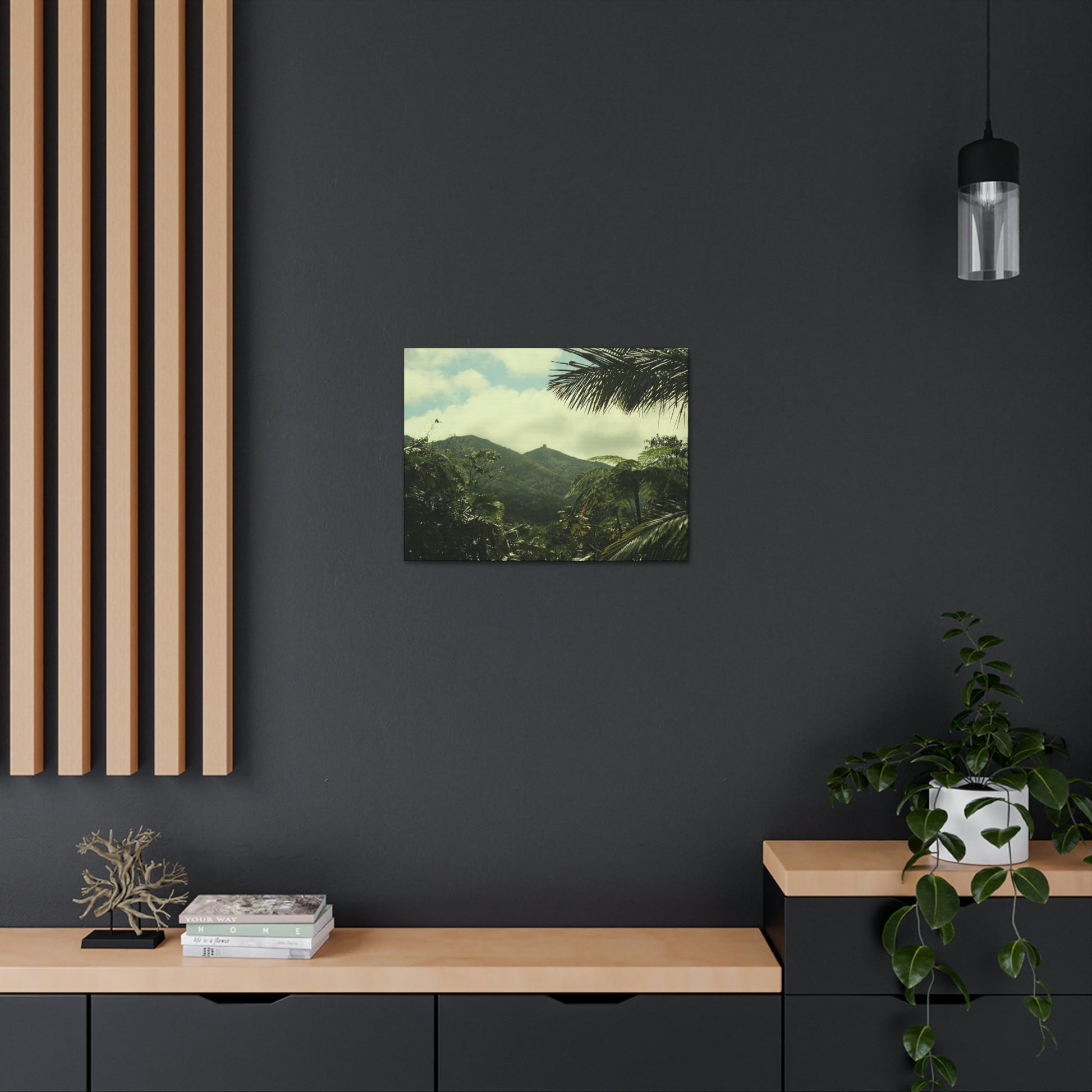 Canvas Gallery Wraps - View of East peak from lost park PR 191 road - entrance of Tradewinds trail before Maria - 2013 - Green Forest Home