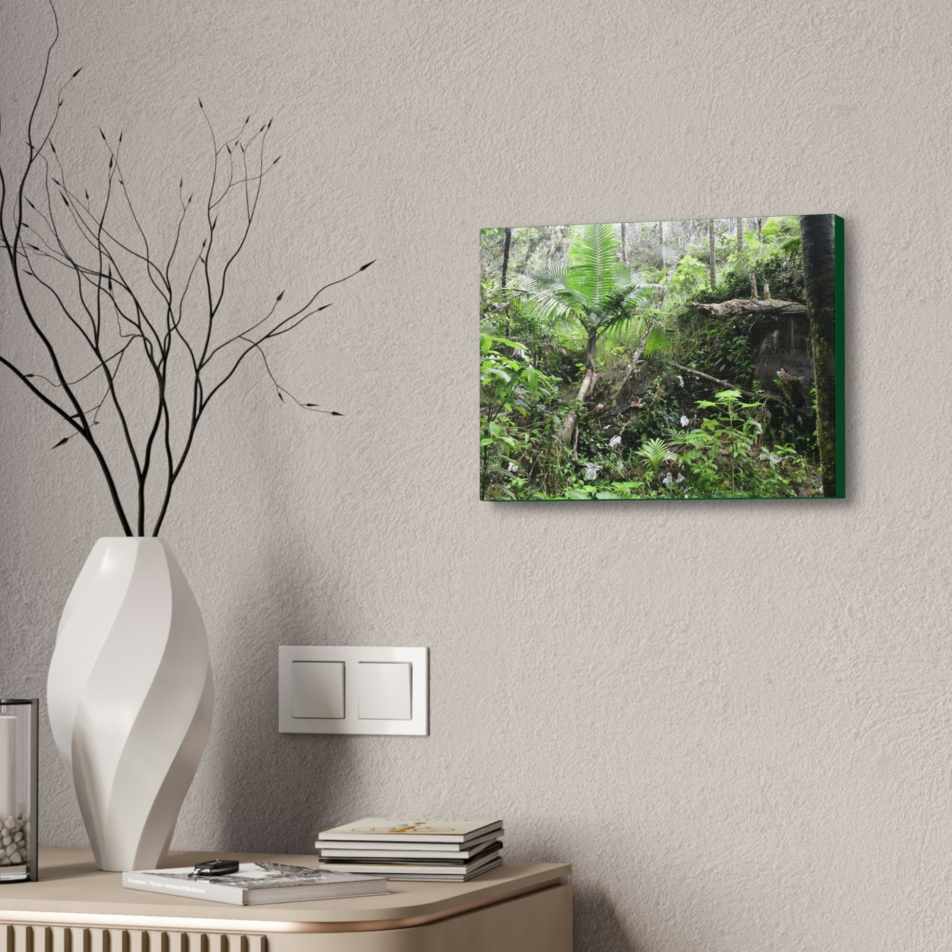 Canvas Stretched - Forest@Home - El Yunque - A common sight after storms - chaotic streams in formation and decaying trees - Tradewinds - Green Forest Home